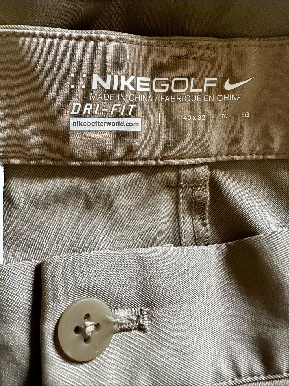 Nike Golf Dri-Fit Men’s Khaki Pants - Size 40x32